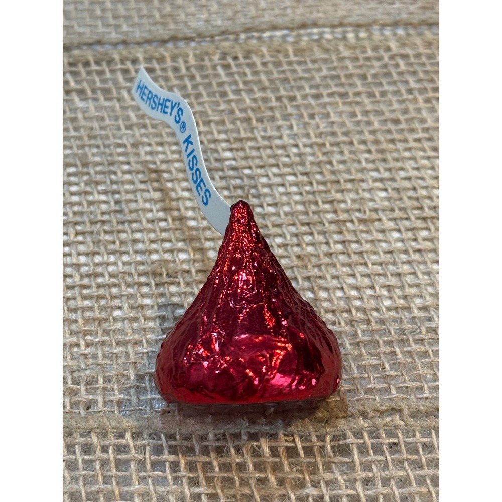 Vintage 1980s Hershey's Kisses Red Foil Chocolate Candy Lapel Pin Brooch 1989